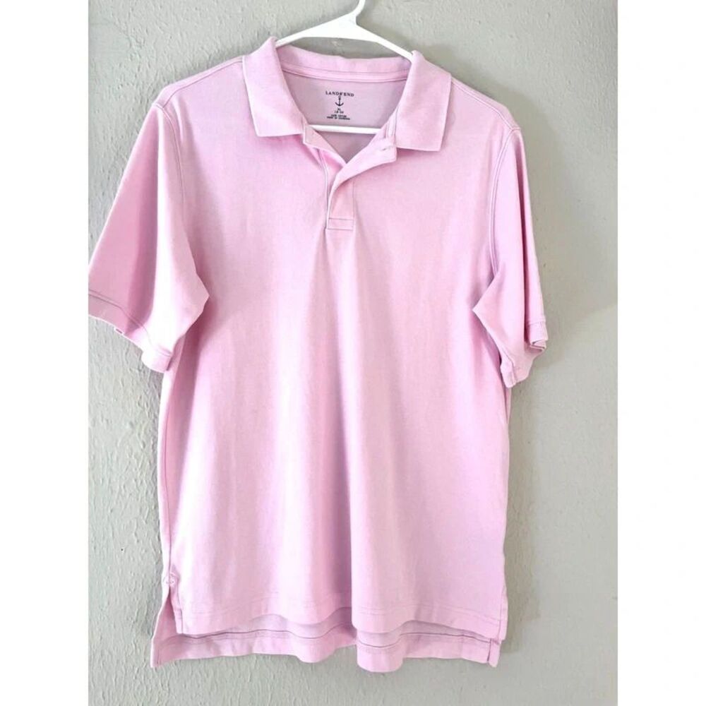 Pink polo shirt; cotton uniform short sleeved